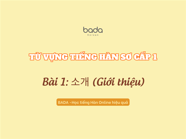 Từ vựng tiếng Hàn sơ cấp 1 bài 1