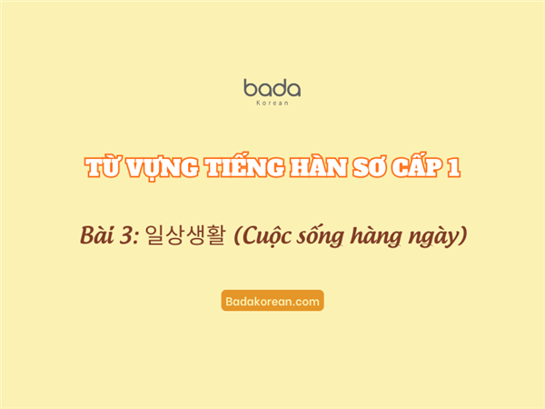 Từ vựng tiếng Hàn sơ cấp 1 bài 3