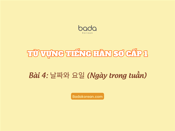 Từ vựng tiếng Hàn sơ cấp 1 bài 4