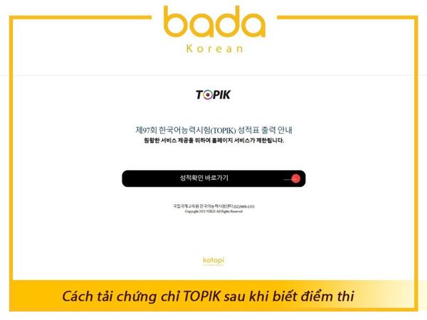 Hướng dẫn cách tải chứng chỉ TOPIK sau khi biết điểm thi